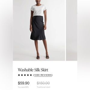 Quince washable silk skirt